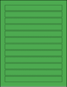 Sheet of 7.3125" x 0.7" True Green labels