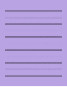 Sheet of 7.3125" x 0.7" True Purple labels