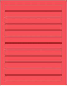 Sheet of 7.3125" x 0.7" True Red labels