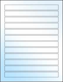 Sheet of 7.3125" x 0.7" White Gloss Inkjet labels