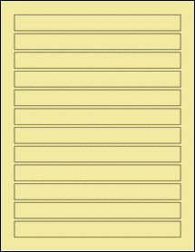 Sheet of 7.3125" x 0.7" Pastel Yellow labels