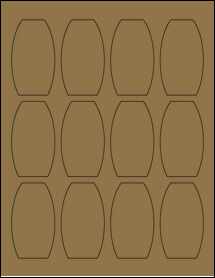 Sheet of 1.7259" x 3" Brown Kraft labels