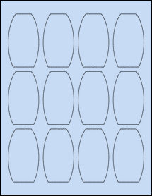 Sheet of 1.7259" x 3" Pastel Blue labels