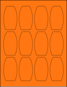 Sheet of 1.7259" x 3" Fluorescent Orange labels