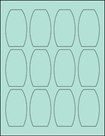 Sheet of 1.7259" x 3" Pastel Green labels