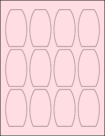 Sheet of 1.7259" x 3" Pastel Pink labels