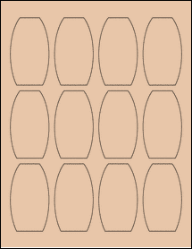 Sheet of 1.7259" x 3" Light Tan labels