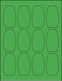 Sheet of 1.7259" x 3" True Green labels