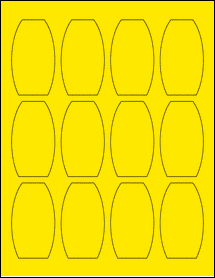 Sheet of 1.7259" x 3" True Yellow labels