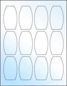 Sheet of 1.7259" x 3" White Gloss Inkjet labels