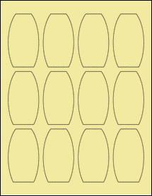 Sheet of 1.7259" x 3" Pastel Yellow labels