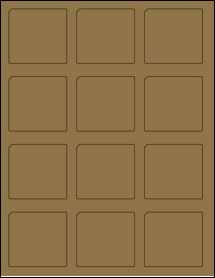 Sheet of 2.311" x 2.1736" Brown Kraft labels