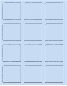 Sheet of 2.311" x 2.1736" Pastel Blue labels