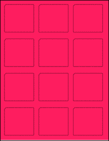 Sheet of 2.311" x 2.1736" Fluorescent Pink labels