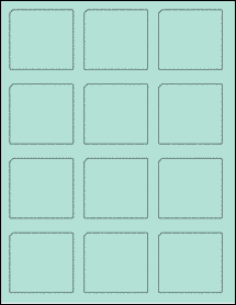 Sheet of 2.311" x 2.1736" Pastel Green labels