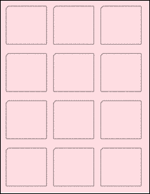 Sheet of 2.311" x 2.1736" Pastel Pink labels