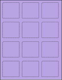 Sheet of 2.311" x 2.1736" True Purple labels