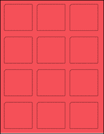 Sheet of 2.311" x 2.1736" True Red labels