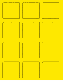 Sheet of 2.311" x 2.1736" True Yellow labels