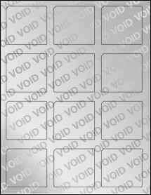 Sheet of 2.311" x 2.1736" Void Silver Polyester labels