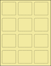 Sheet of 2.311" x 2.1736" Pastel Yellow labels