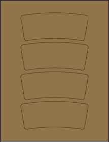 Sheet of 5.309" x 2.1794" Brown Kraft labels