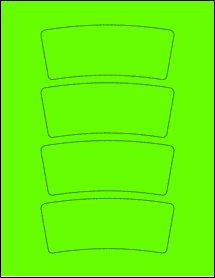 Sheet of 5.309" x 2.1794" Fluorescent Green labels