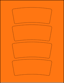 Sheet of 5.309" x 2.1794" Fluorescent Orange labels