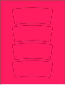 Sheet of 5.309" x 2.1794" Fluorescent Pink labels