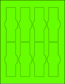 Sheet of 1.7431" x 4.4931" Fluorescent Green labels