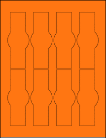 Sheet of 1.7431" x 4.4931" Fluorescent Orange labels