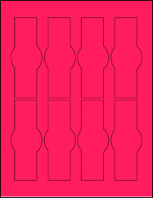 Sheet of 1.7431" x 4.4931" Fluorescent Pink labels