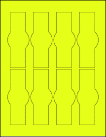 Sheet of 1.7431" x 4.4931" Fluorescent Yellow labels