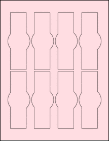 Sheet of 1.7431" x 4.4931" Pastel Pink labels