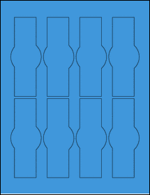 Sheet of 1.7431" x 4.4931" True Blue labels