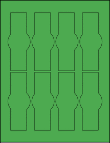 Sheet of 1.7431" x 4.4931" True Green labels