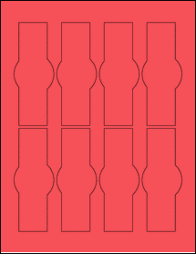 Sheet of 1.7431" x 4.4931" True Red labels