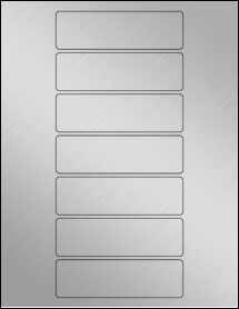 Sheet of 4.5625" x 1.35938" Weatherproof Silver Polyester Laser labels