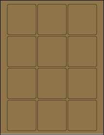 Sheet of 2.375" x 2.5" Brown Kraft labels