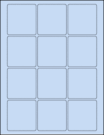 Sheet of 2.375" x 2.5" Pastel Blue labels