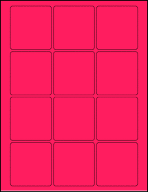 Sheet of 2.375" x 2.5" Fluorescent Pink labels