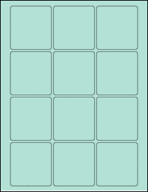 Sheet of 2.375" x 2.5" Pastel Green labels