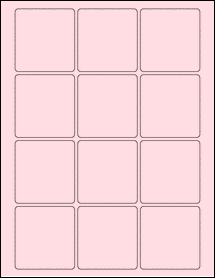 Sheet of 2.375" x 2.5" Pastel Pink labels