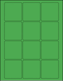 Sheet of 2.375" x 2.5" True Green labels