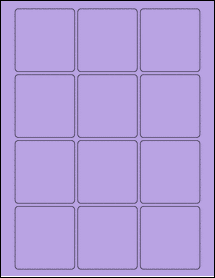 Sheet of 2.375" x 2.5" True Purple labels