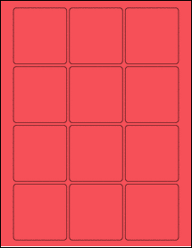 Sheet of 2.375" x 2.5" True Red labels