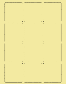 Sheet of 2.375" x 2.5" Pastel Yellow labels