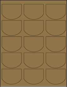 Sheet of 2.5126" x 1.9465" Brown Kraft labels