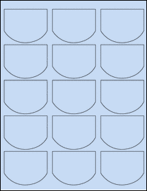 Sheet of 2.5126" x 1.9465" Pastel Blue labels