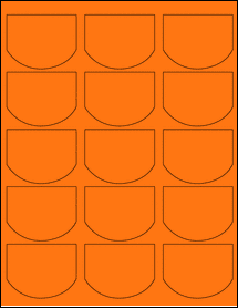 Sheet of 2.5126" x 1.9465" Fluorescent Orange labels